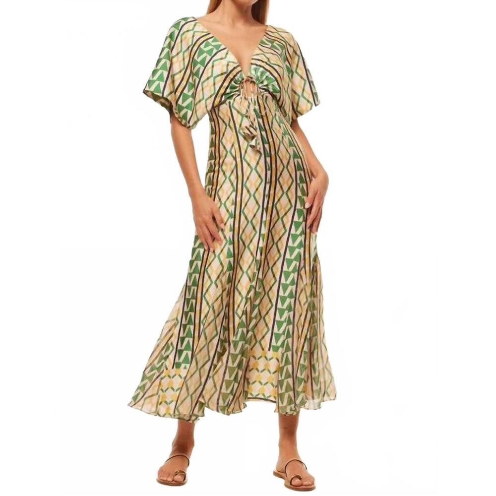 NEW MISA LOS ANGELES Irena dress in limoncello geo mix
